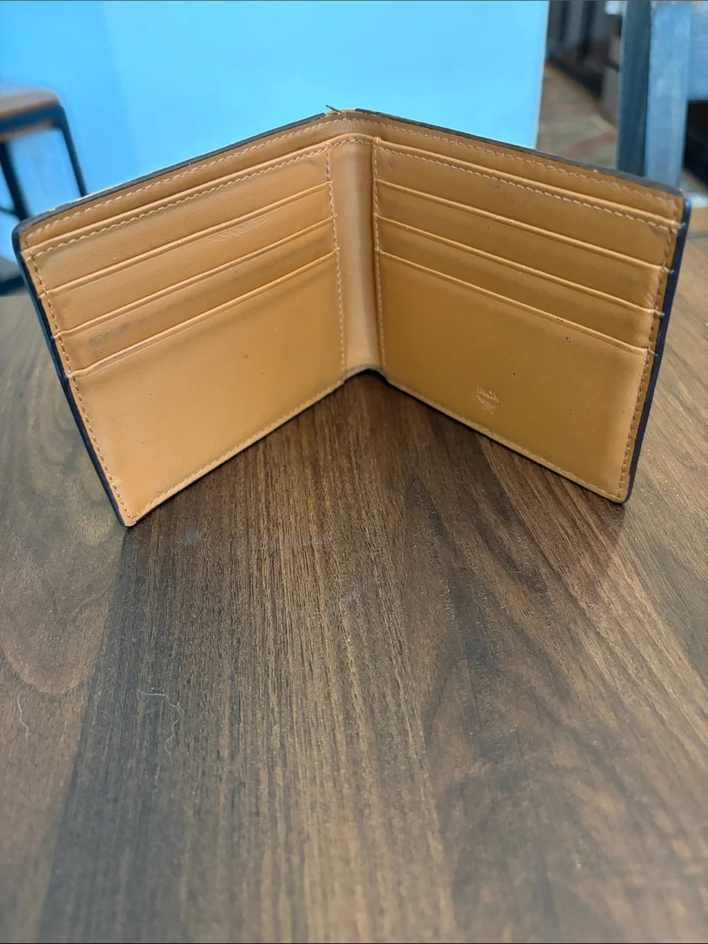 MCM Cognac Visetos Logo Bifold Card & Key Holder